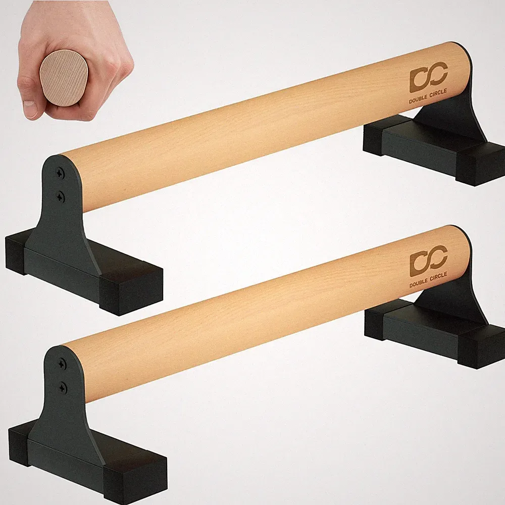 Parallettes Push Up Bar with Ergonomic Wooden Handles - Calisthenics Equipmen...