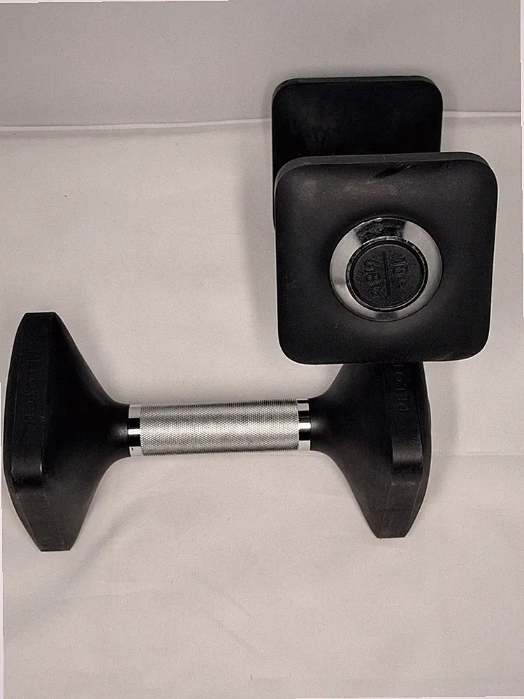 Peloton Ergonomically Designed Pair of 15 lbs. Cast Iron Dumbbells