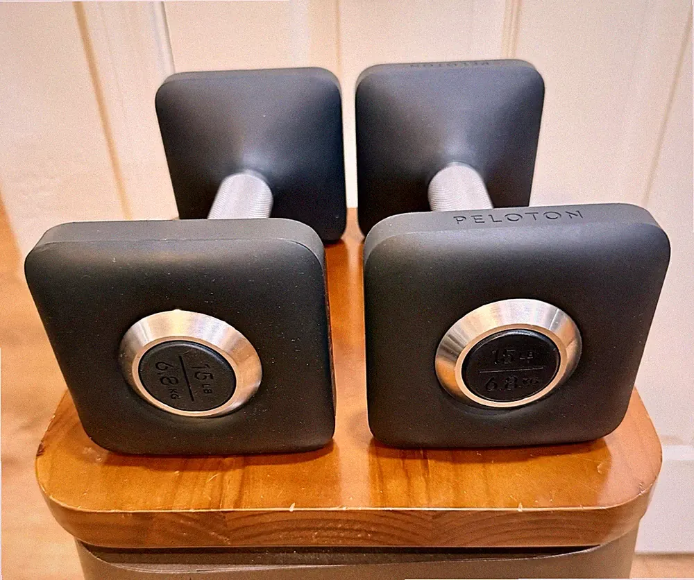 Peloton Square 15 lb Dumbbell Pair 30 lb Total Rubber And Cast-Iron Unused