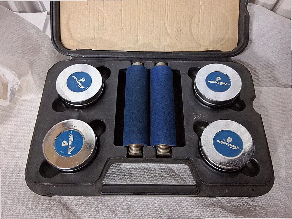 Performax Chrome Dumbbells Exercise Travel Case Weight Set Adjustable B64