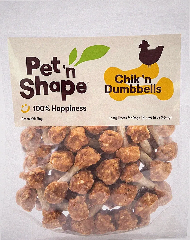 Pet 'N Shape Chik 'N Rice Dumbbells - Natural Dog Treats, Chicken