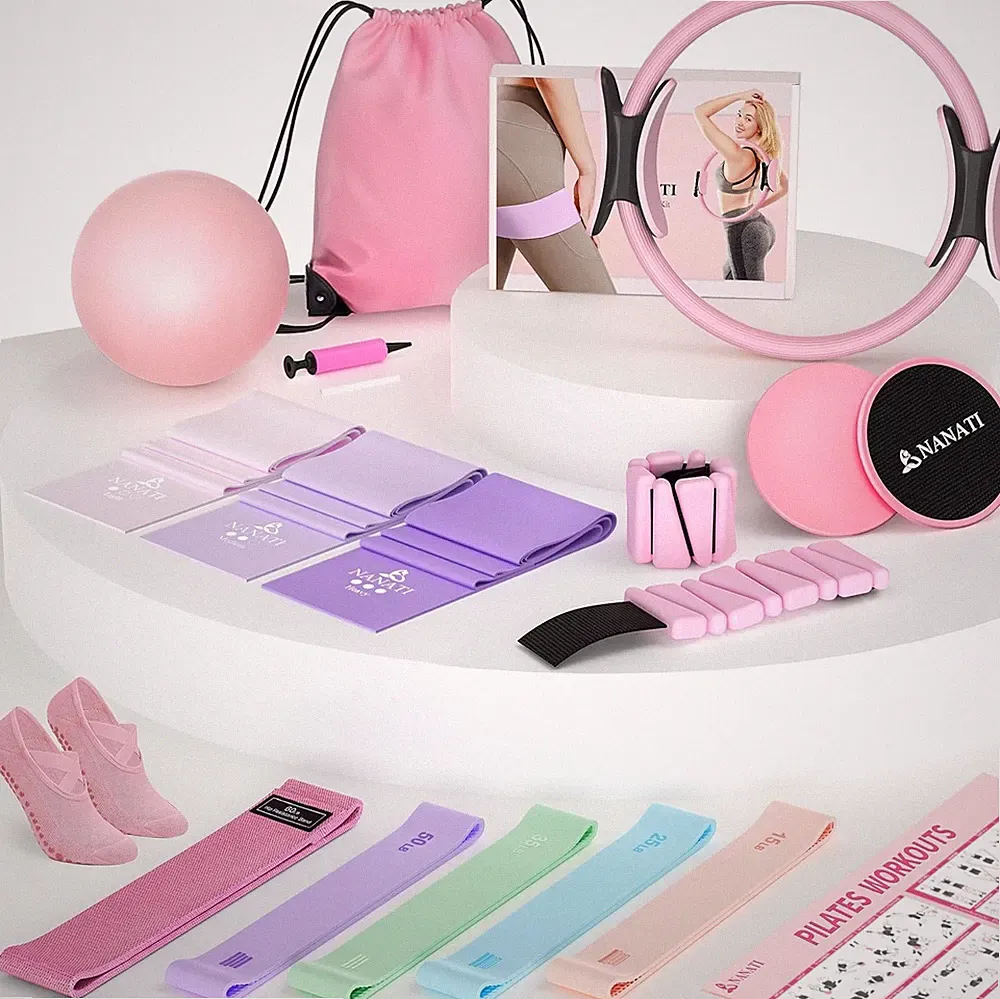 Pilates Kit with Resistance Bands and Ball Home Workout Equipment for Women