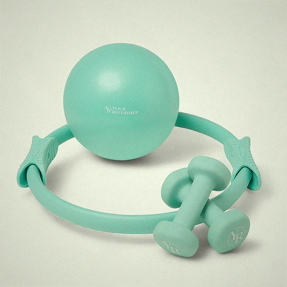 Pilates Prop Kit, Ring, Ball & 2.2 Lb Dumbbell Set