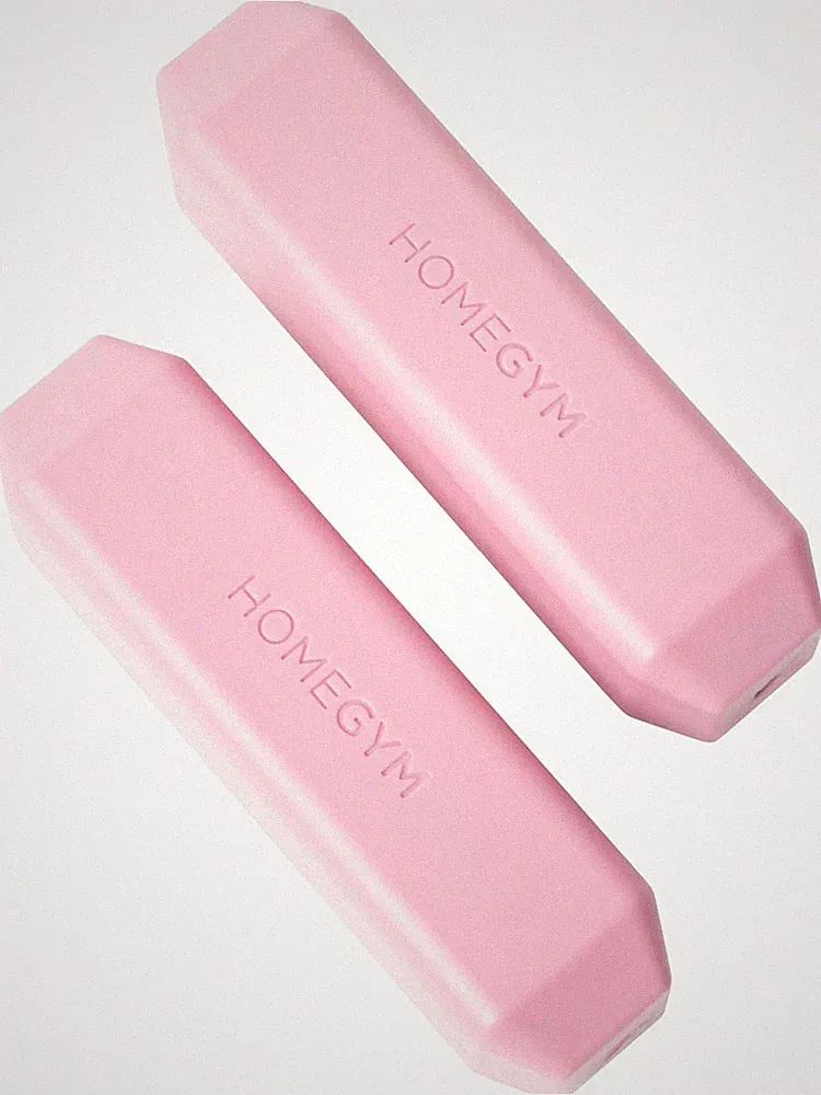 Pink 3lb Dumbbell Set of 2 Home Gym Weights for Women Men Strength Training
