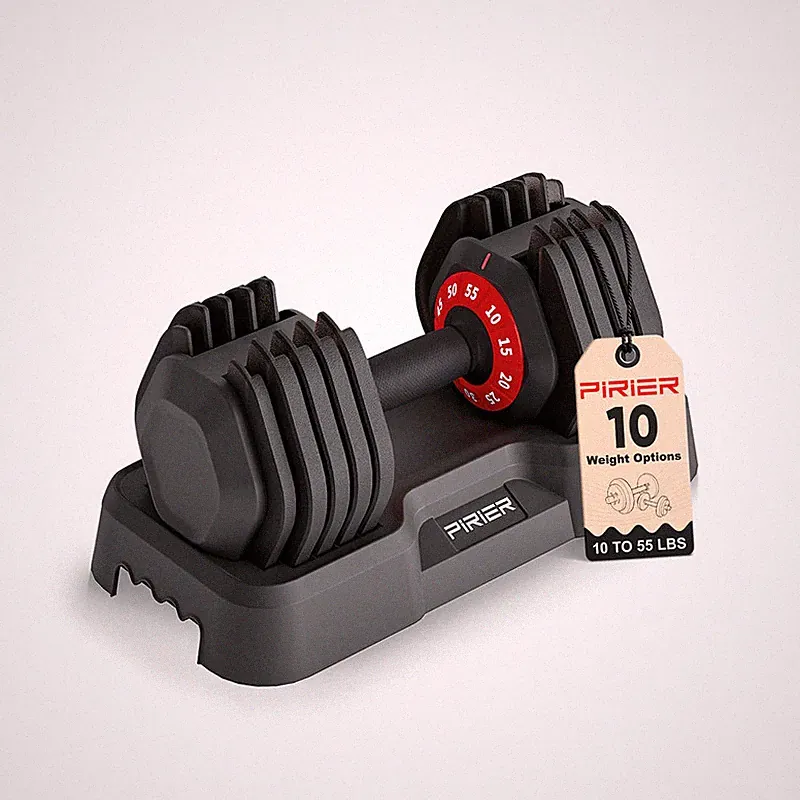 Pirier Adjustable Dumbbell 55Lb Single Dumbbell Weight 10-In-1 Weight Dumbbells