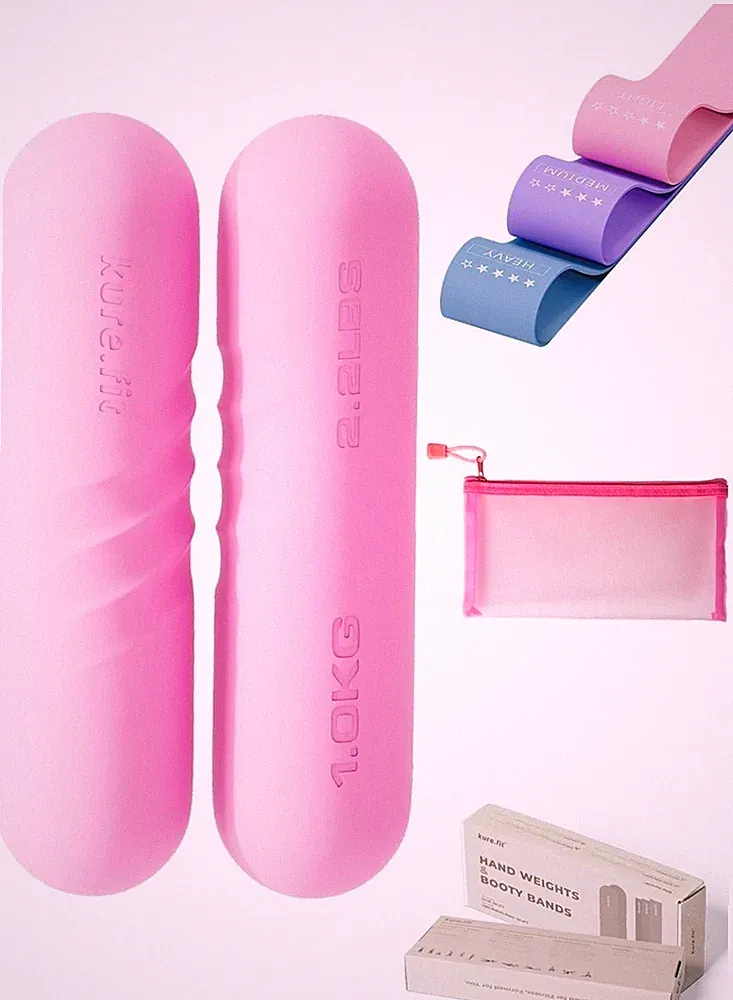 Portable 2.2LB Hand Weight Bars for Women Resistance Booty Bands Dumbbells