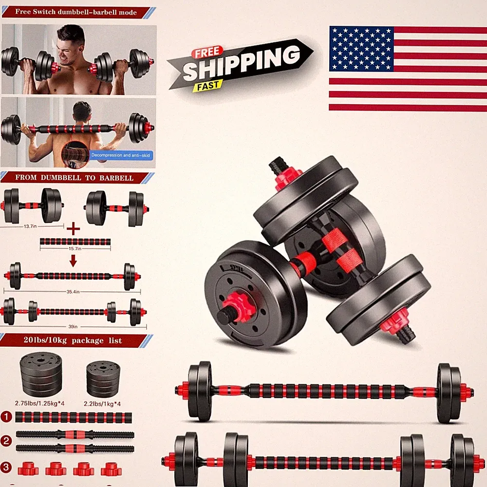 Portable Adjustable Dumbbell Set 20 Pounds Ideal for Strength Training at Home