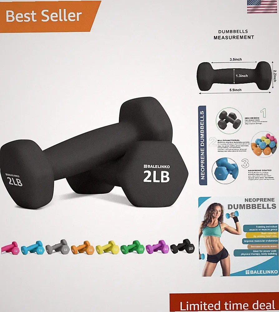Portable Neoprene Dumbbell Set - Perfect for Strength Training at Home or Travel