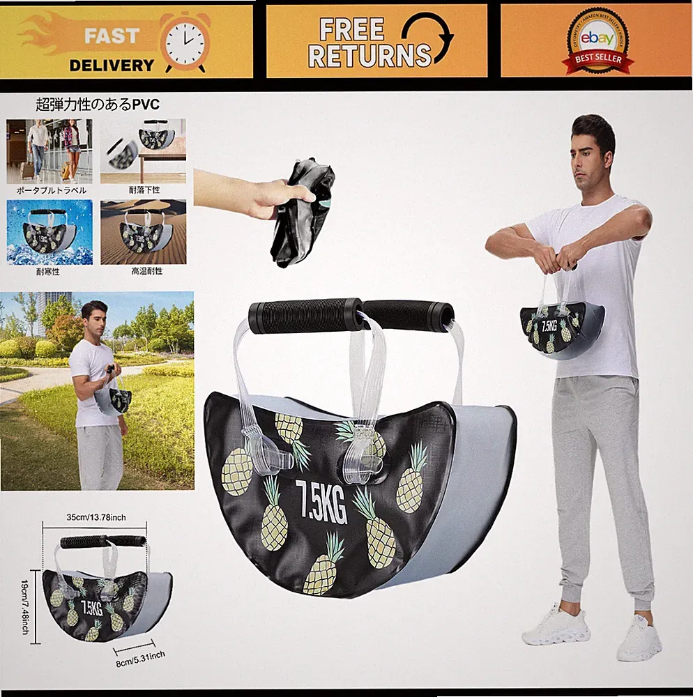 Portable Water-Filled Dumbbells Set 7/10/15/20 lbs - Fun Fitness Equipment for S