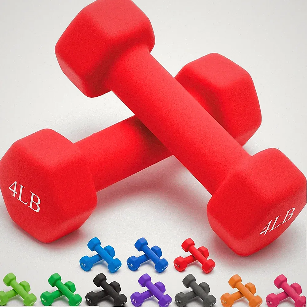 Portzon 10 Colors Options Compatible with Set of 2 Neoprene Dumbbell, 4LB...