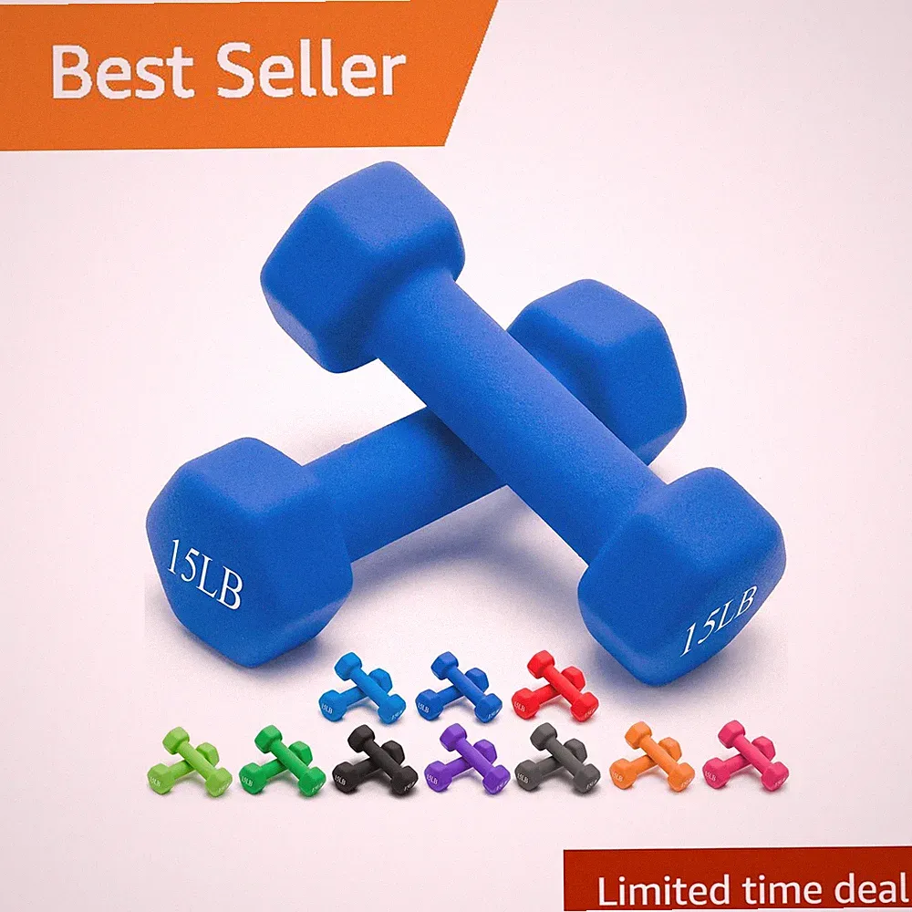 Portzon 15lb Dumbbell Pair Dark Blue