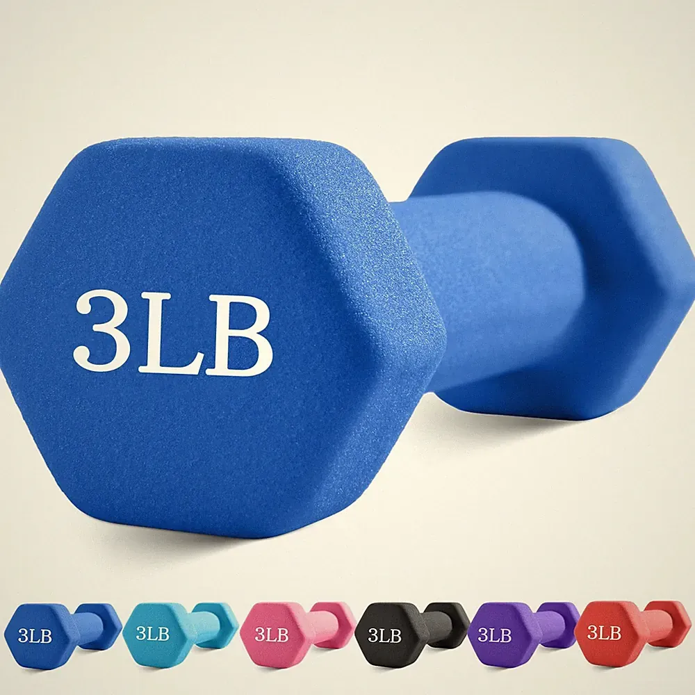 Portzon Weights Dumbbells with Neoprene Coating, 1LB3LB AntiRoll, AntiSlip, H...