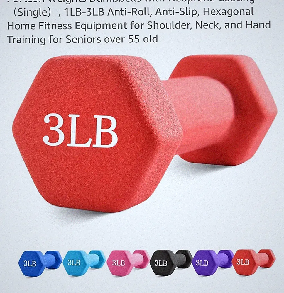 Portzon Weights Dumbbells with Neoprene Coating-3lbs Brand New Sealed ) (1)