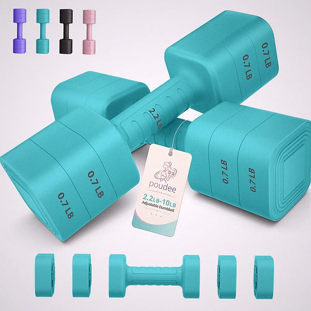 Poudee Adjustable Dumbbell Set, 3-in-1 Hand Weights for Women and Men at Home...
