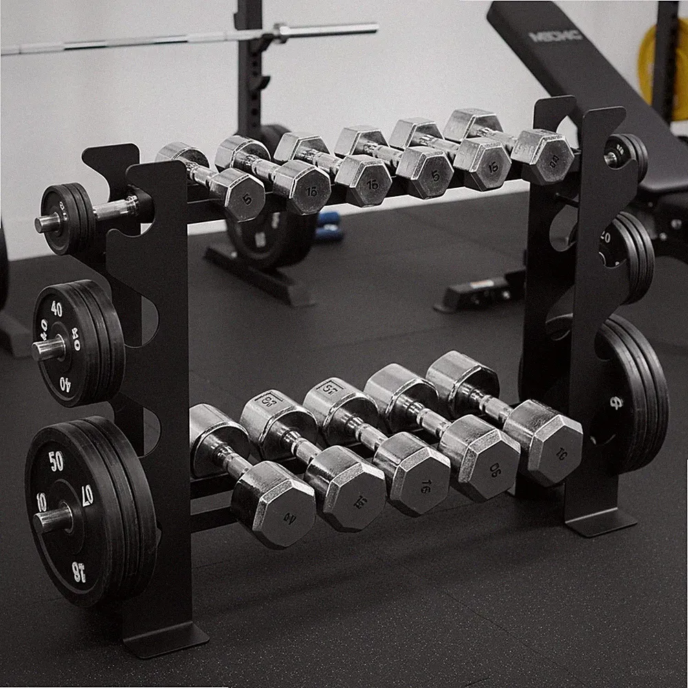 Powder-Coated Weight Storage Organizer for Home Gym - 10 Tray Dumbbell Rack