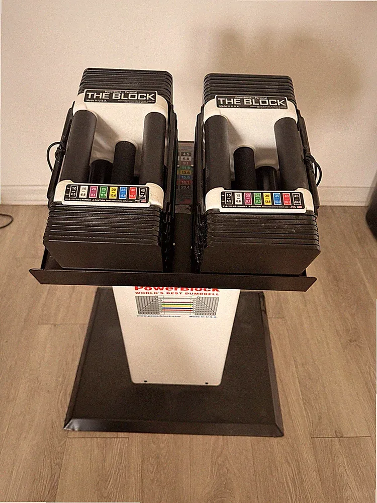 PowerBlock Dumbbells Adjustable Pair Up to 45lbs Each