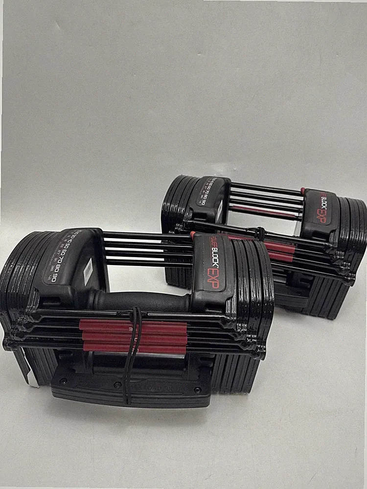 POWERBLOCK EXP ADJUSTABLE DUMBBELLS, STAGE 1, 5-50 LB, 503-00186-02 - BLACK/RED