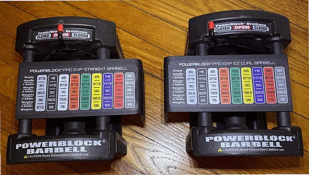 Powerblock Pro Exp Straight Barbell Ends Handles NO WEIGHTS Read!