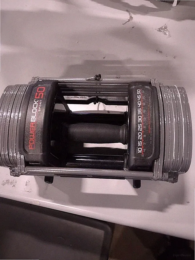 POWERBLOCK SPORT 50, 5-50 LB, HAS A POWERBLOCK 50 - - GRAY (1 piece dumbbell)