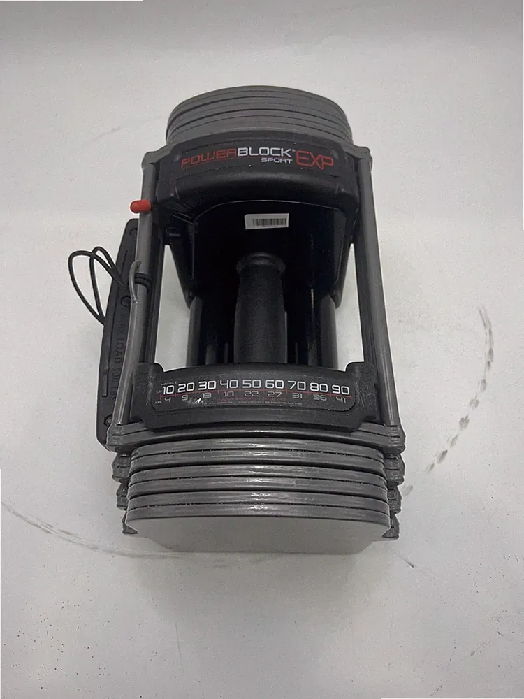 POWERBLOCK SPORT EXP 10-50 LBS BLOCK HANDLE UP TO 90 LBS 1 PC DUMBBELL - GRAY