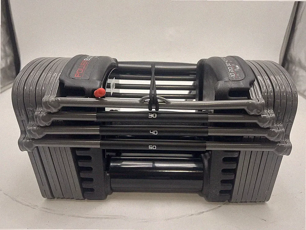 POWERBLOCK SPORT EXP, 10-50 LBS, HAS A POWER BLOCK HANDLE UP TO 90 LBS - - GRAY