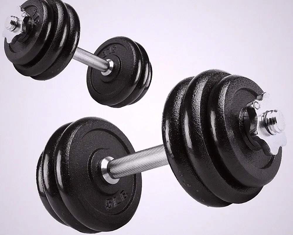 PRCTZ 40lb Adjustable Dumbbell Set, Chrome & Black
