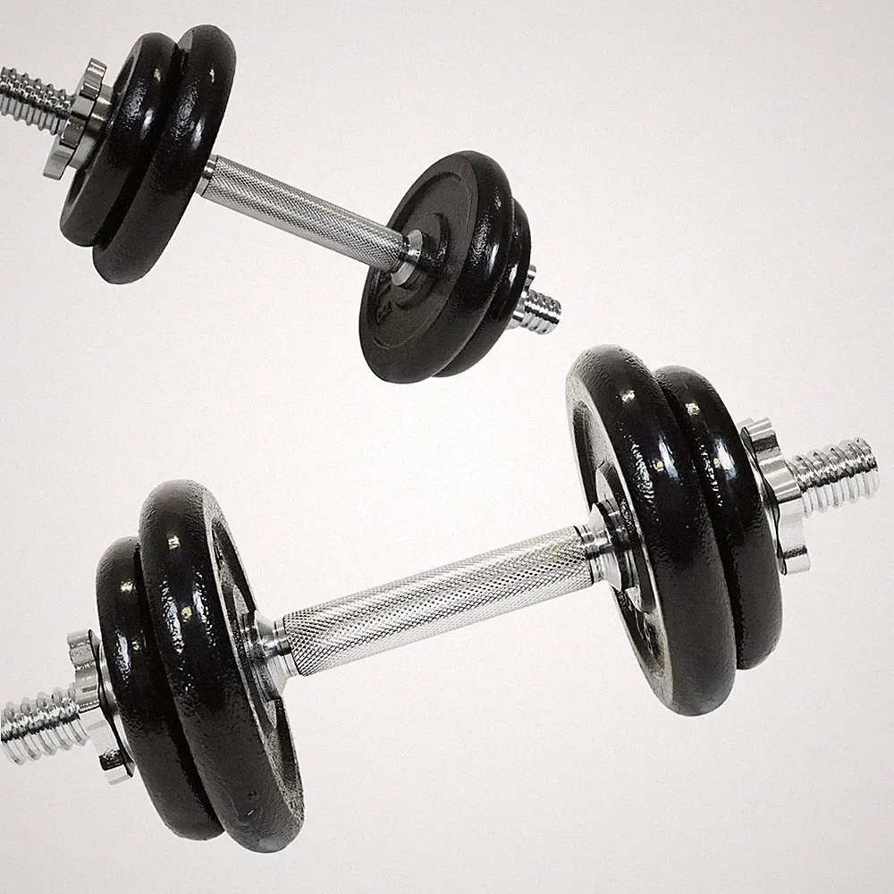 PRCTZ 40lb Adjustable Dumbbell Set, Chrome & Black