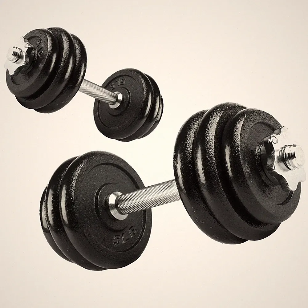 PRCTZ 40lb Adjustable Dumbbell Set, Chrome & Black, New