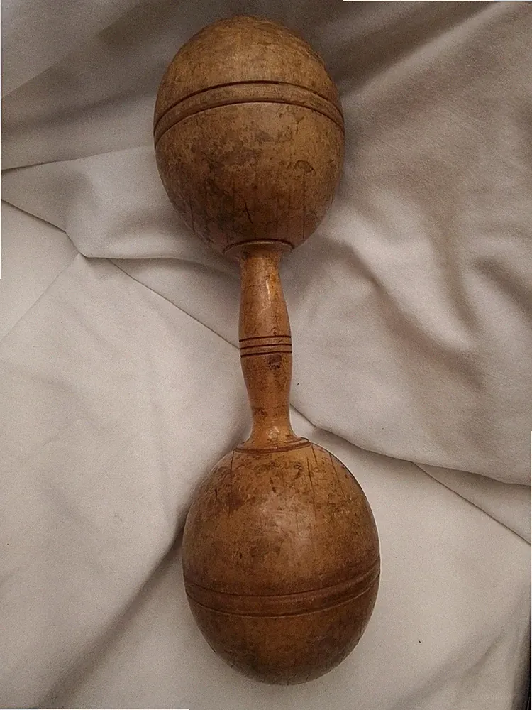Pre World War 2 Solid Wood Dumbbell Maple? 1.10 1/2 Lb.