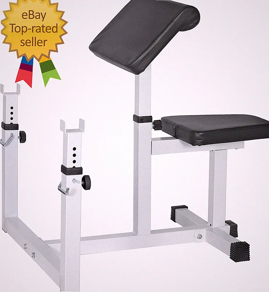 Preacher Curl Weight Bench Seated Arm Isolated Barbell Dumbbell Biceps Station H