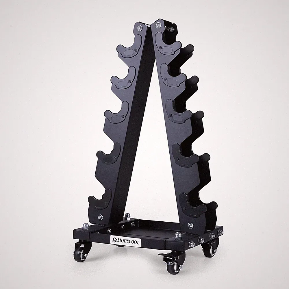 Premium Dumbbell Rack Only, with Side Racks for Neoprene/Vinyl Coated Dumbbel...