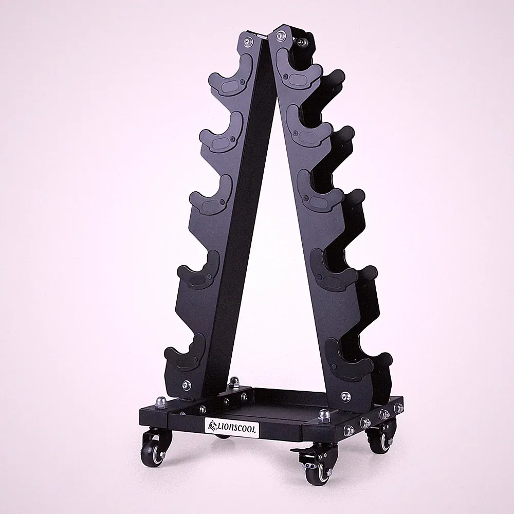 Premium Dumbbell Rack Only, with Side Racks for Neoprene/Vinyl Coated Dumbbel...