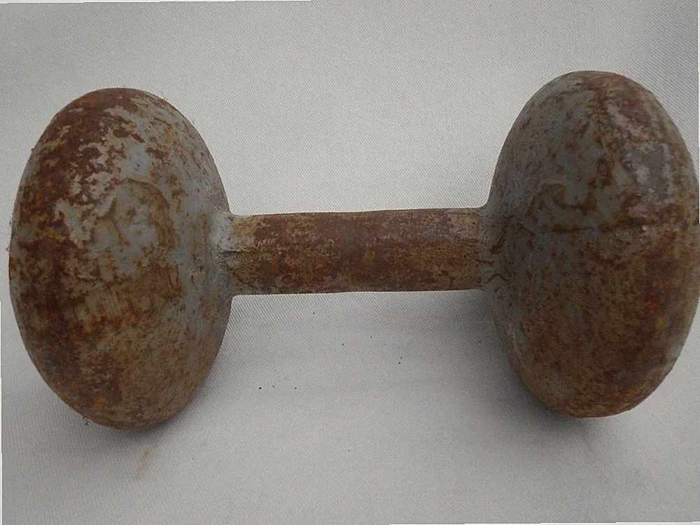 Primitive Unmarked Bun Style Iron Weight Dumbbell 20lb. Pound