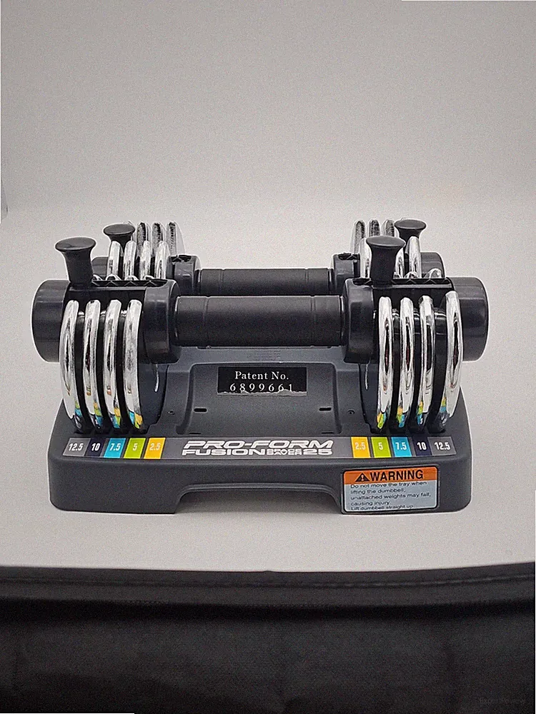 PRO FORM FUSION SPACE SAVER 25 LB WEIGHT BARBELL SET ADJUSTABLE WEIGHTS SET