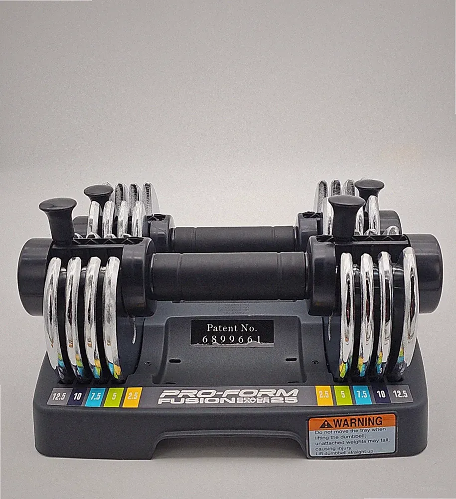 PRO FORM FUSION SPACE SAVER 25 LB WEIGHT BARBELL SET ADJUSTABLE WEIGHTS SET