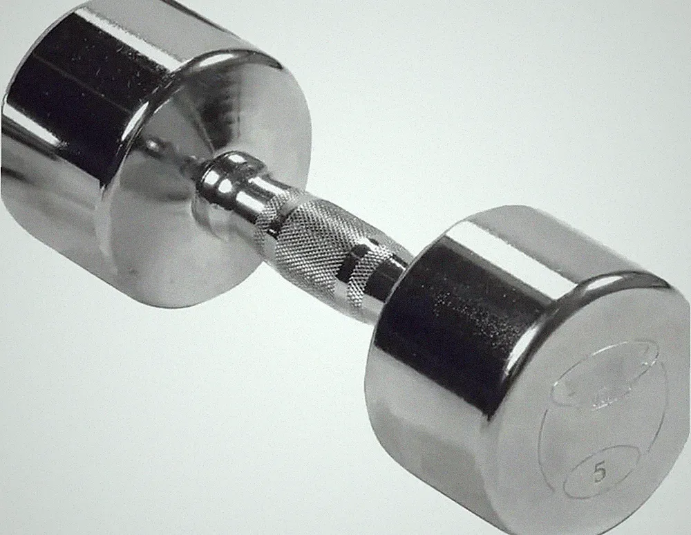 Professional Chrome Dumbbell with Ergo Grip, Heavy-Duty Solid Steel Knurled