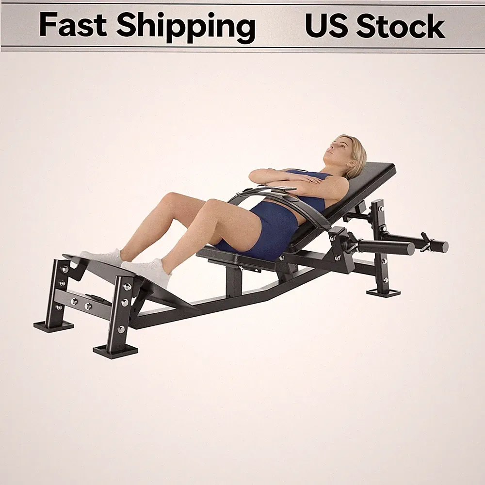 Professional Hip Thrust Machine 630LBS Adjustable Glute Bridge Weight Holder Tra