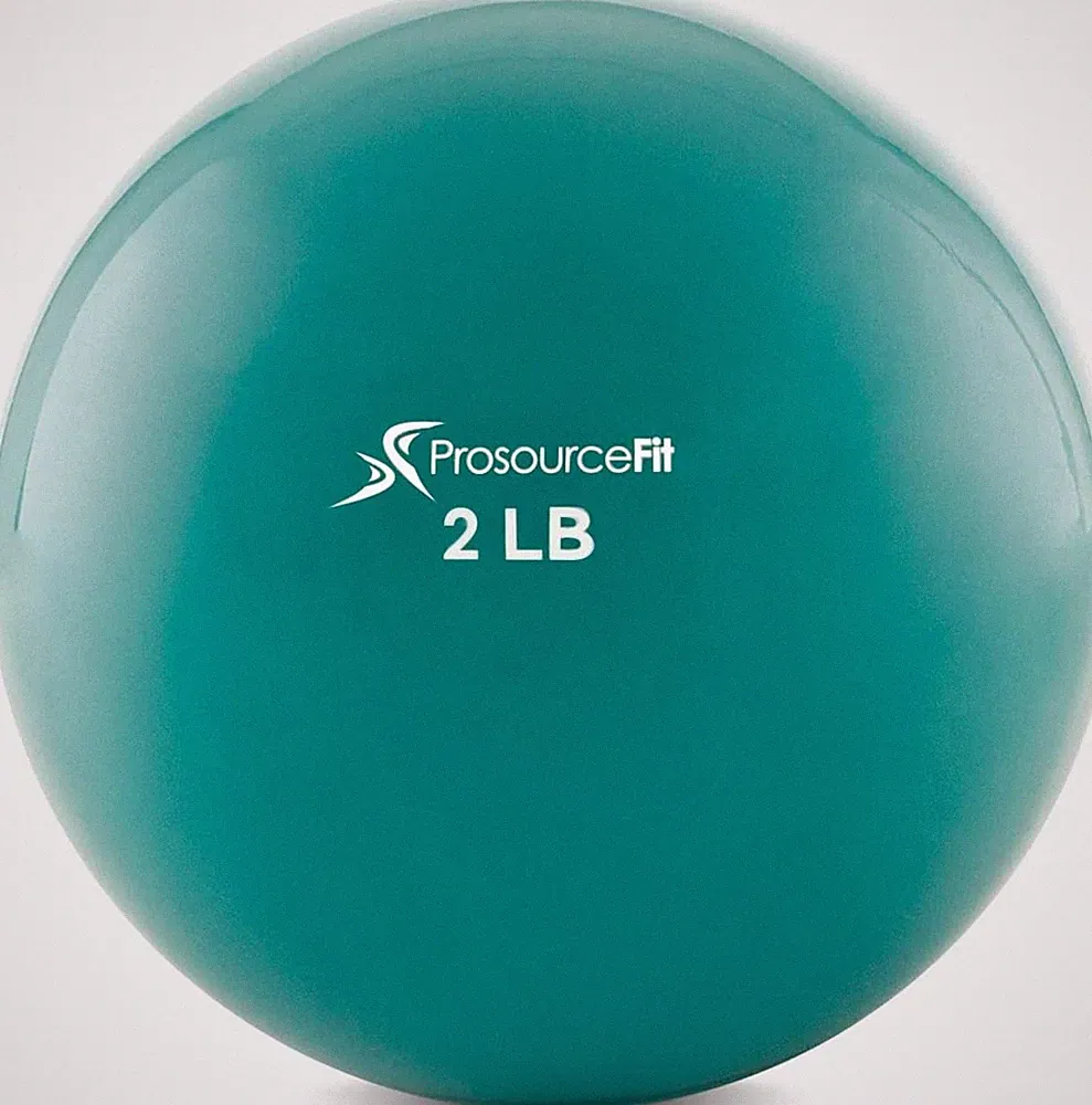 ProsourceFit Weighted Toning Exercise Balls for Pilates, Green 2lb, 2lb