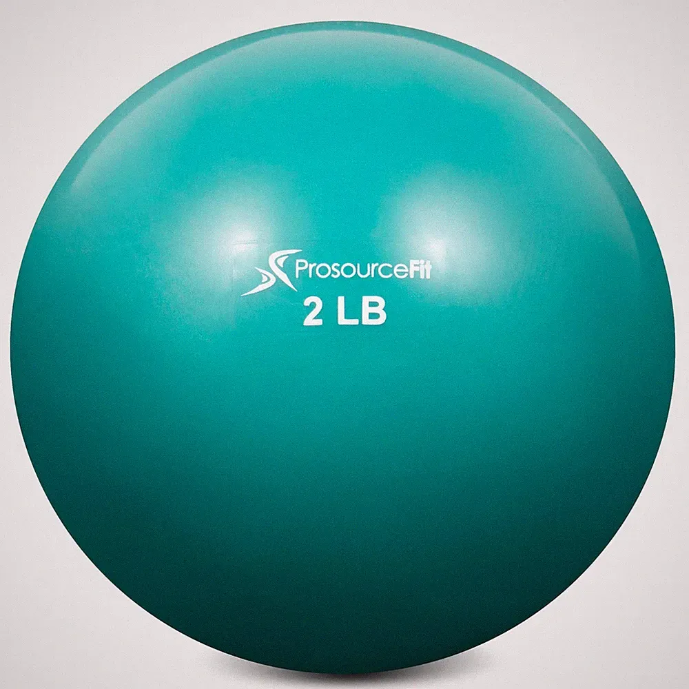 ProsourceFit Weighted Toning Exercise Balls for Pilates, Green 2lb, 2lb