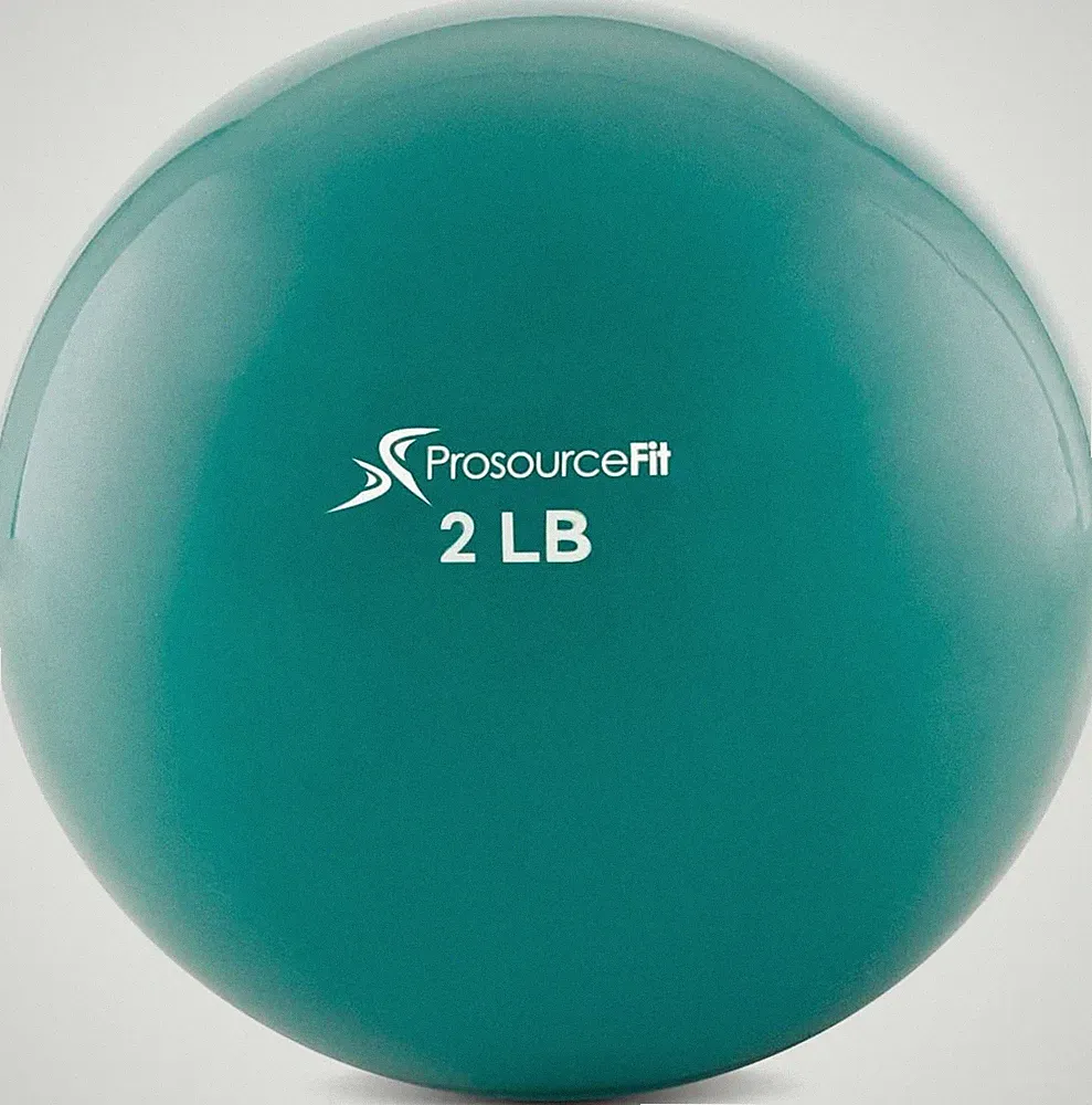 ProsourceFit Weighted Toning Exercise Balls for Pilates, Yoga, Green 2lb