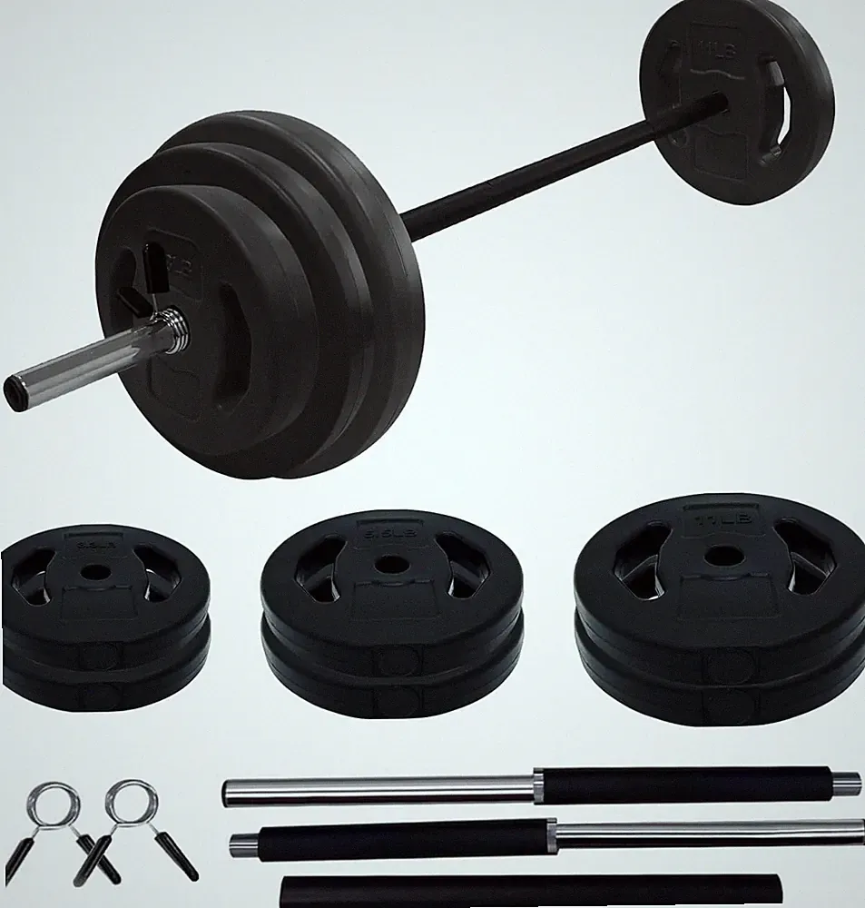 Pump Adjustable Barbell Weight Set Cardio Bar with Plates for Fitness Workout
