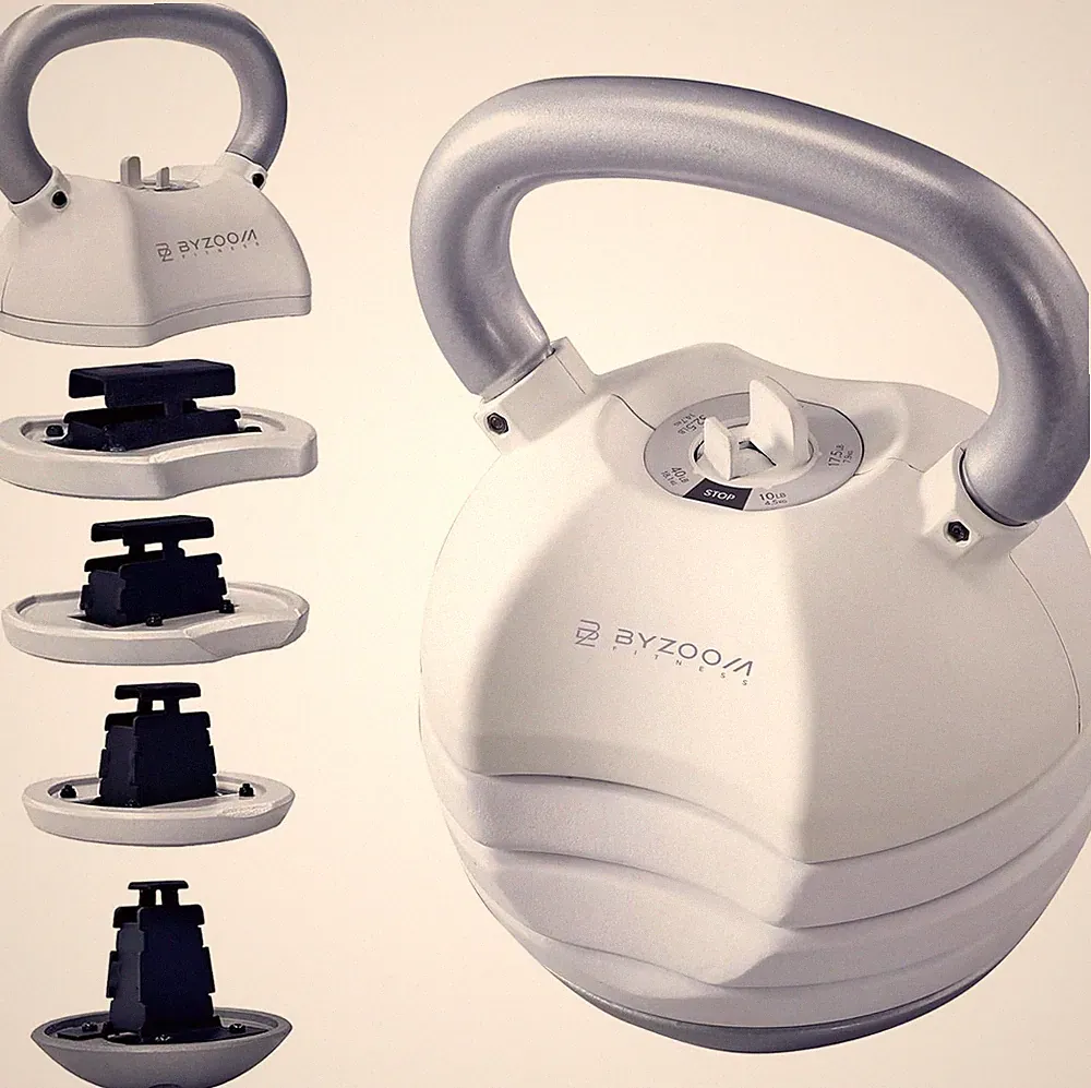 Pure Series Adjustable Kettlebell 30/40/50LB - 5-IN-1 Weight Change, Patented Qu