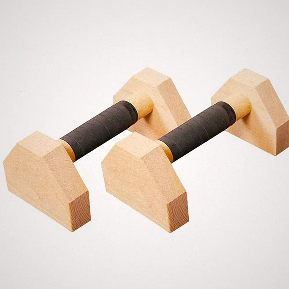 Push Up Bars Stands, 1 Pair Wooden Parallettes Gravity Fitness, Mini Handle P...