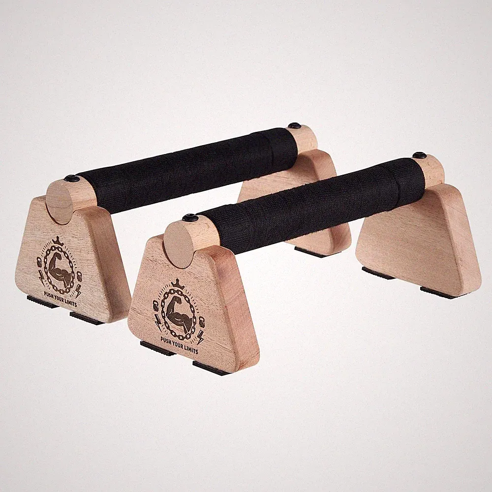 Push Up Stand, 2 PCS Wood Parallettes Bars, 9" Wooden Calisthenics Equipment,...