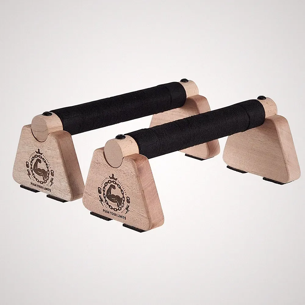 Push Up Stand, 2 PCS Wood Parallettes Bars, 9" Wooden Calisthenics Equipment,...
