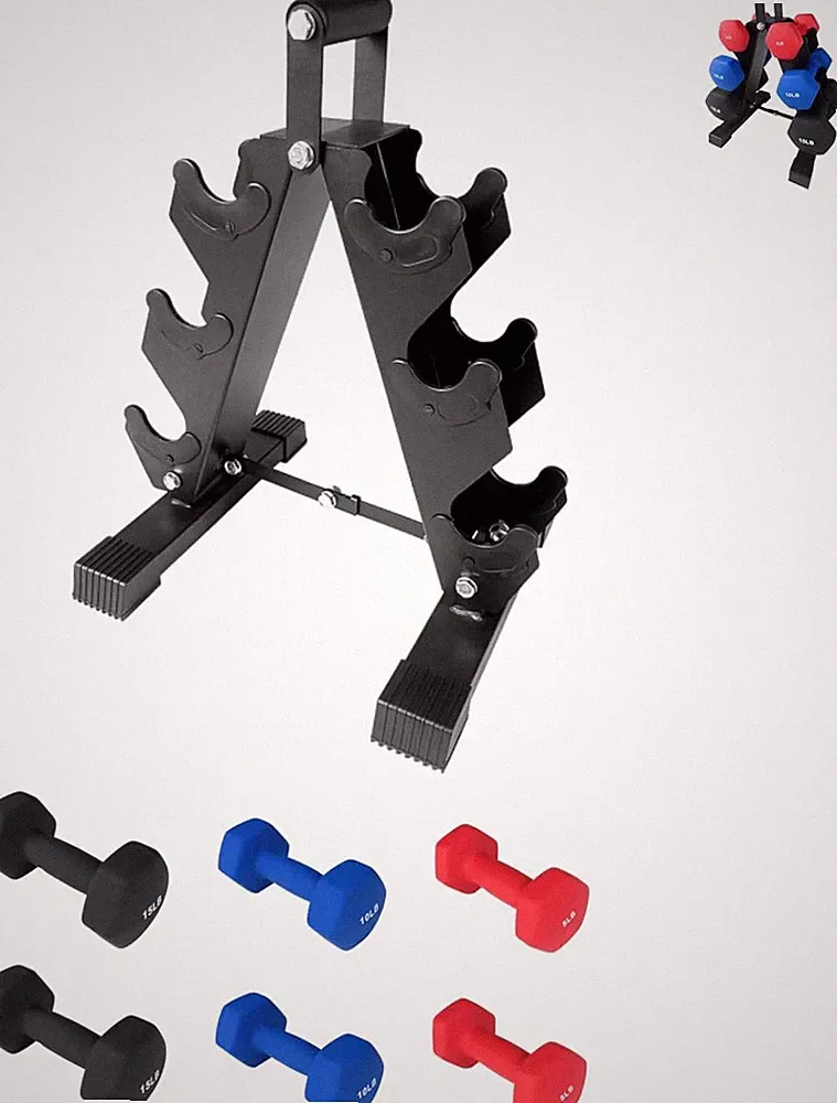 PVC Coated Dumbbell Set, Hexagon Weights Dumbbells Set with Rack/Box, Packed in