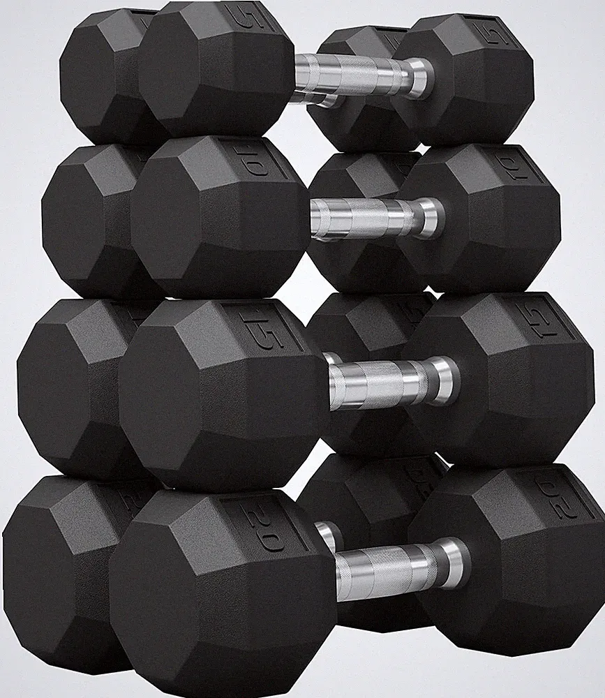 PVC Hex Dumbbell Weight Set, Multiple Sizes Exercise&Fitness Dumbbells,100LB Set