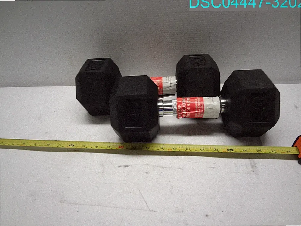 QTY=2: LIVE Gear Fitness Rubber Coated Hex Dumbbell Weight Set MH20LB-01