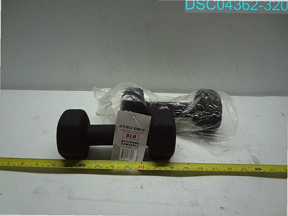 QTY=2: Tru Grit Fitness 8LB Hex Neoprene Dumbbell Set TM1820 850021775896
