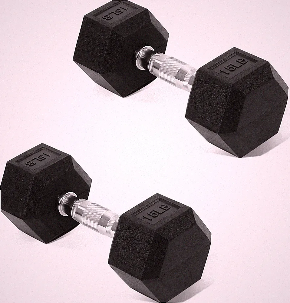 Quality 15 LB Hex Dumbbells for Muscular Toning & Strength - Home Gym Essentials